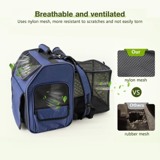 Expandable Luxury Breathable Oxford Pet Cat Carrier