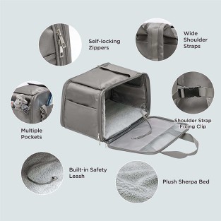 Pet Soft-Sided Carrier Backpack Zipper Closure Square Pet Carrier