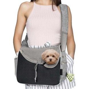 Dog Mesh Sling Carrier Backpack Travel Tote Bag