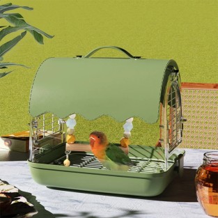 Transparent Acrylic Lightweight Breathable Portable Parrot Cage