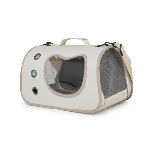 Portable Large Space Pet Outgoing Backpack Breathable Side-Open Canvas Cat Carrier