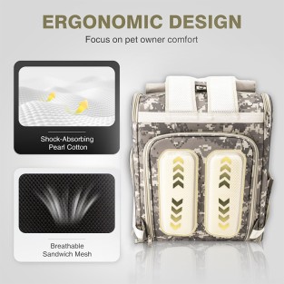 Airline Approved Luxury Breathable Portable Eco-Friendly Expandable Camouflage Pet Carrier for Dogs and Cats Outdoor Use
