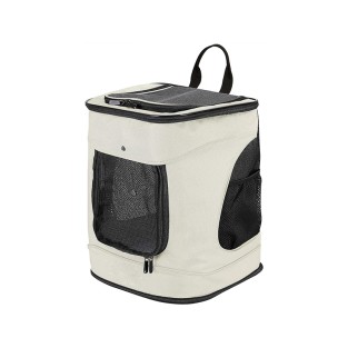 Durable Eco Friendly Leather Wood Zipper Pet Backpack Carrier