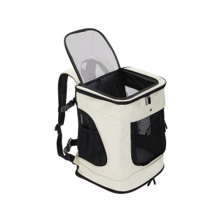 Durable Eco Friendly Leather Wood Zipper Pet Backpack Carrier