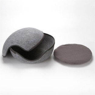 Indoor Folding Luxury Round Felt Pet Bed