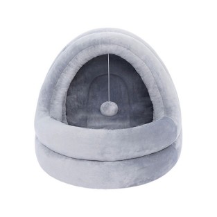 Rectangular Enclosed Yurt Cat Dog Kennel Fashionable Foldable Warm Pet Bed