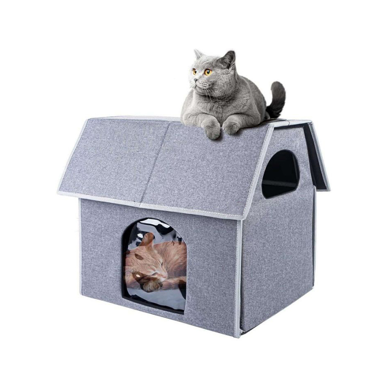 Outdoor Waterproof Cat House Winter Warm Detachable Cat Bed