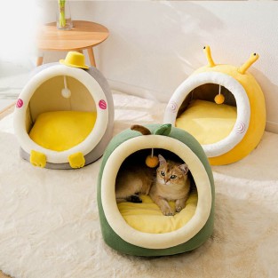 Cute Pet Nest Bed House with Cover Washable Foam Bed