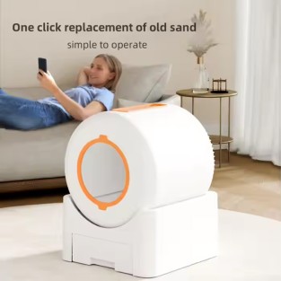 Smart Self-Cleaning Plastic Cat Litter Box Easy Clean Odor Control UL Certified
