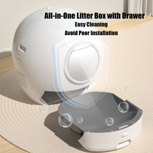 2nd Gen 65L Smart Cat Litter Box Automatic Cleaning Gentle Scooping Health Tracking
