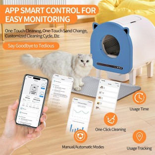 Automatic Self-Cleaning Cat Litter Box Triple Odor Control Quiet Operation Safety Sensor Cat Robot