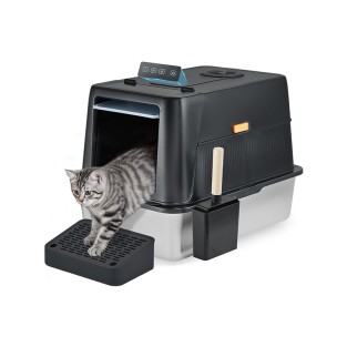Smart Odor Control Stainless Steel Cat Litter Box Infrared Sensor Automatic Flip-top Pedal