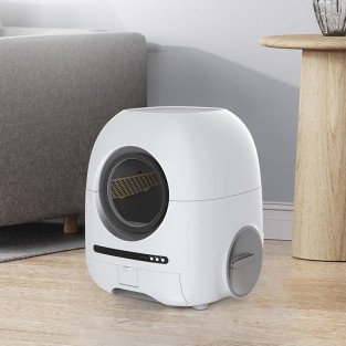 Smart Automatic Cat Litter Box Large Capacity Self-Cleaning Odor Control Remote Control Plastic Material Suitable for Large Cats