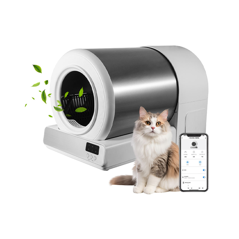 Smart Automatic Cat Litter Box App Control Large Opening Stainless Steel Self-Cleaning Function