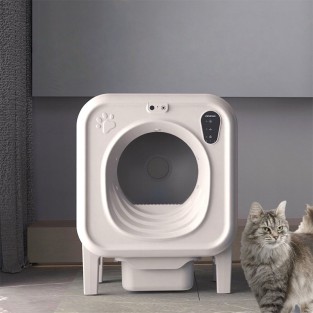 Self-Cleaning Cat Litter Box with Auto Safety Sensors for Multiple Cats Odor Removal