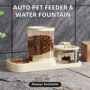 Portable Automatic Pet Feeder Water Dispenser  and Food Bowl
