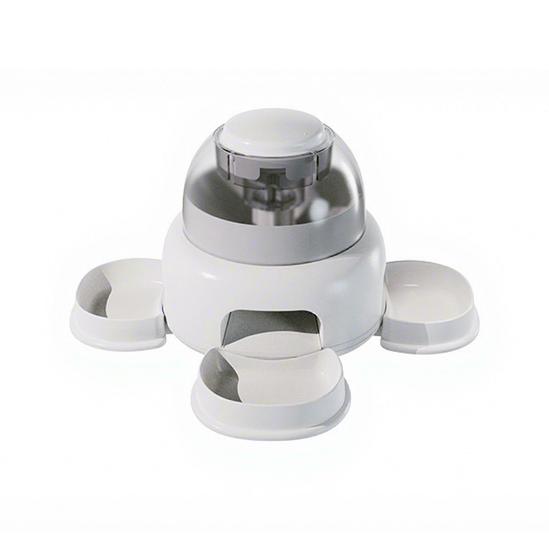 Automatic Slow-Feeder Dog Bowl with Push-Button Food Dispenser