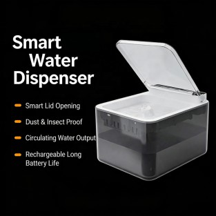 Smart Microwave Radar Pet Water Fountain Automatic Circulating Quiet Dust Cover
