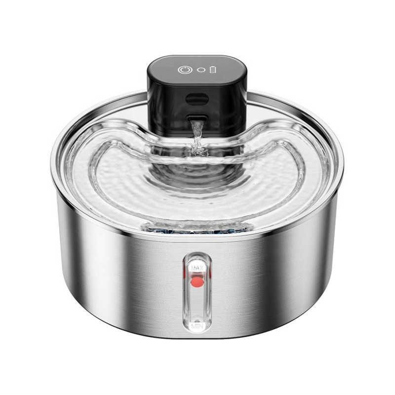 Stainless Steel Smart Pet Water Dispenser Pump-Free Square Automatic Recirculating Filtering Water Fountain