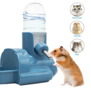 3-in-1 Hamster Hanging Water Bottle Automatic Dispenser with Food Container Base House