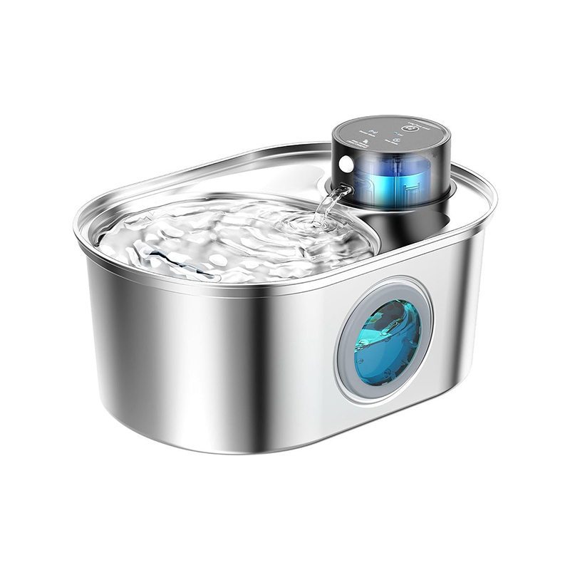 Smart Battery Powered Stainless Steel Pet Water Fountain 3.2L Ultra Quiet Cordless