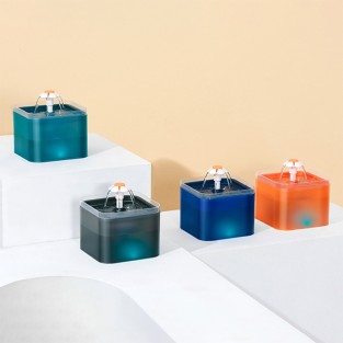 2L Transparent LED Colorful Smart Pet Water Fountain