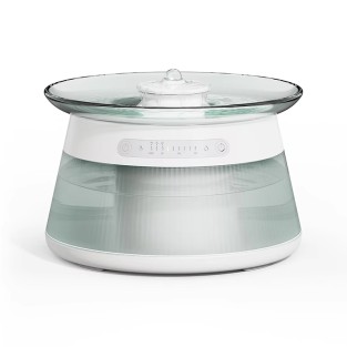 5L Smart Glass Pet Water Fountain with Motion Sensor, Dual Tank Separation, Wireless
