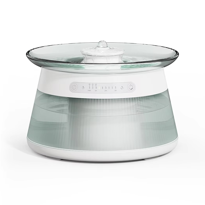 5L Smart Glass Pet Water Fountain with Motion Sensor, Dual Tank Separation, Wireless